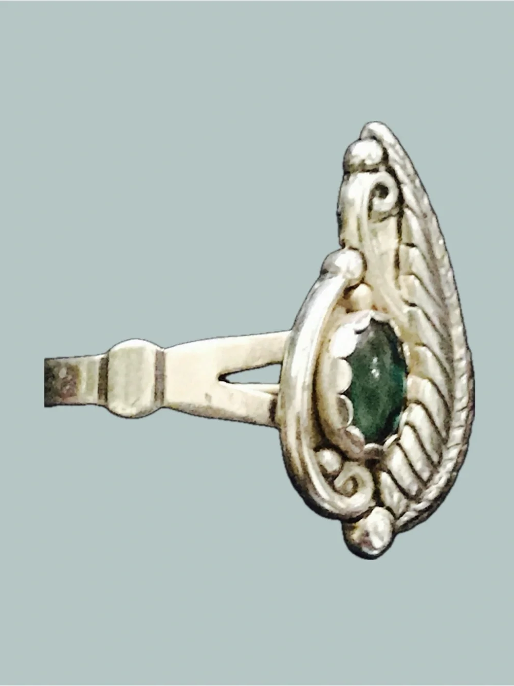 VTG Navajo Sterling Silver Paua Abalone Shell Feather Rings WMCO HC